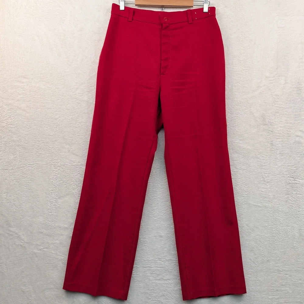 VTG Levi's Pants Men's 34x32 Red Wide Leg Bell Bottoms White Tab Disco Flare 70s